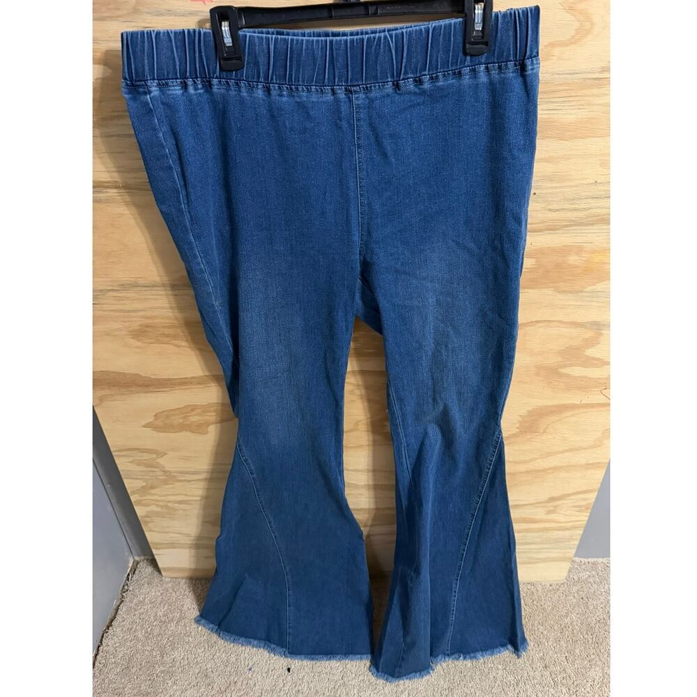 Women's Grace and Emma Flare Jeans‎ Hippie Denim 2x Long Elastic Waist